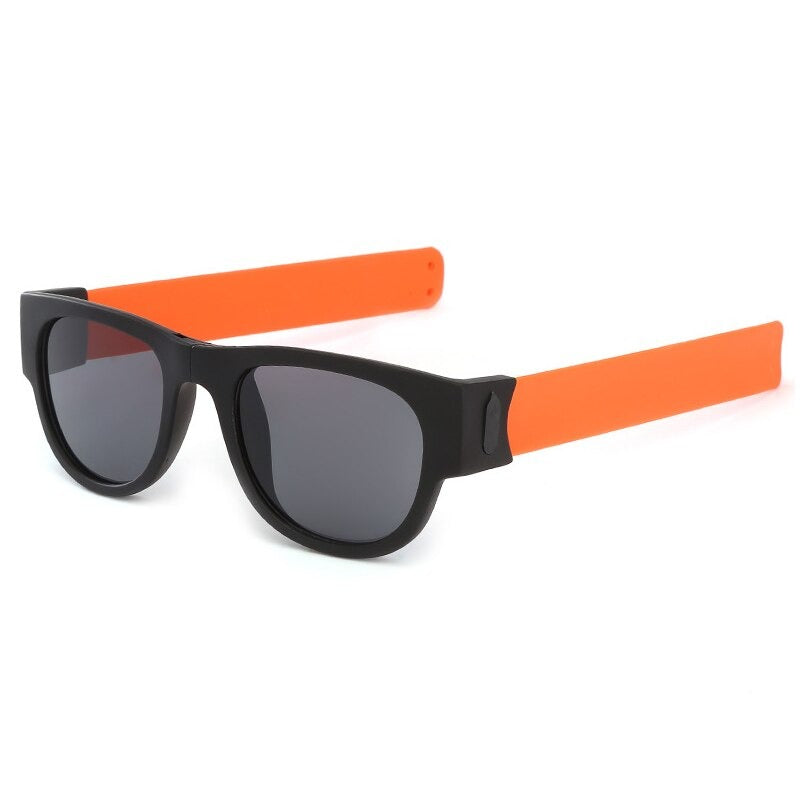 Mirror Men Polarized Folding Sunglasses Slap Sport Foldable Wristband Shades