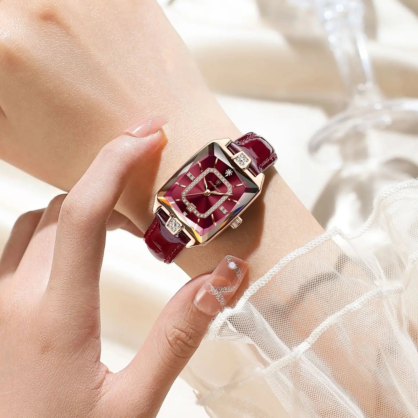 POEDAGAR Luxury High Quality Women Wristwatch Waterproof Date Rectangle Watch