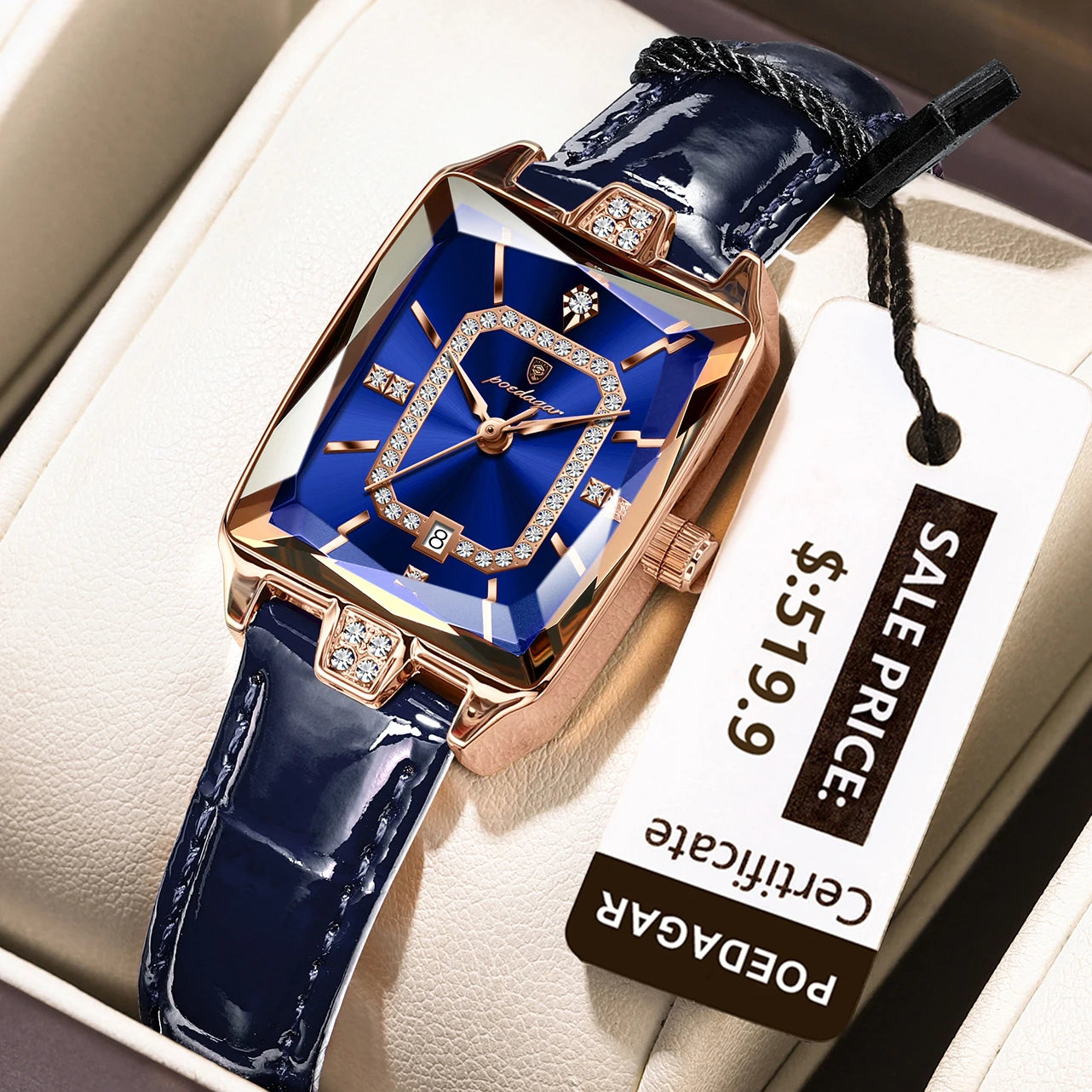 POEDAGAR Luxury High Quality Women Wristwatch Waterproof Date Rectangle Watch