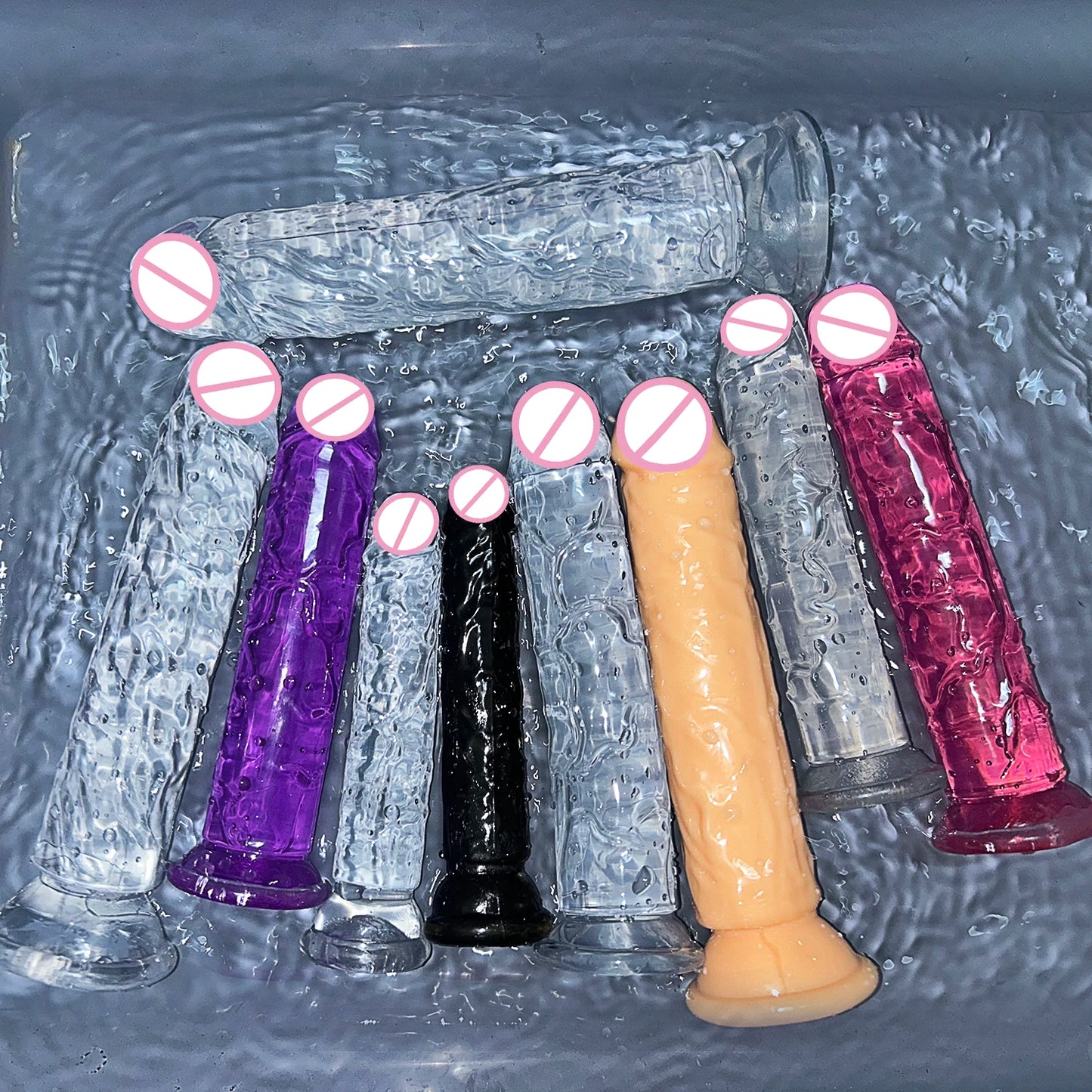 Cheap 5 Colors Small Transparent Dildo Suction Cup Jelly Dick Women Erotic Sex Toys