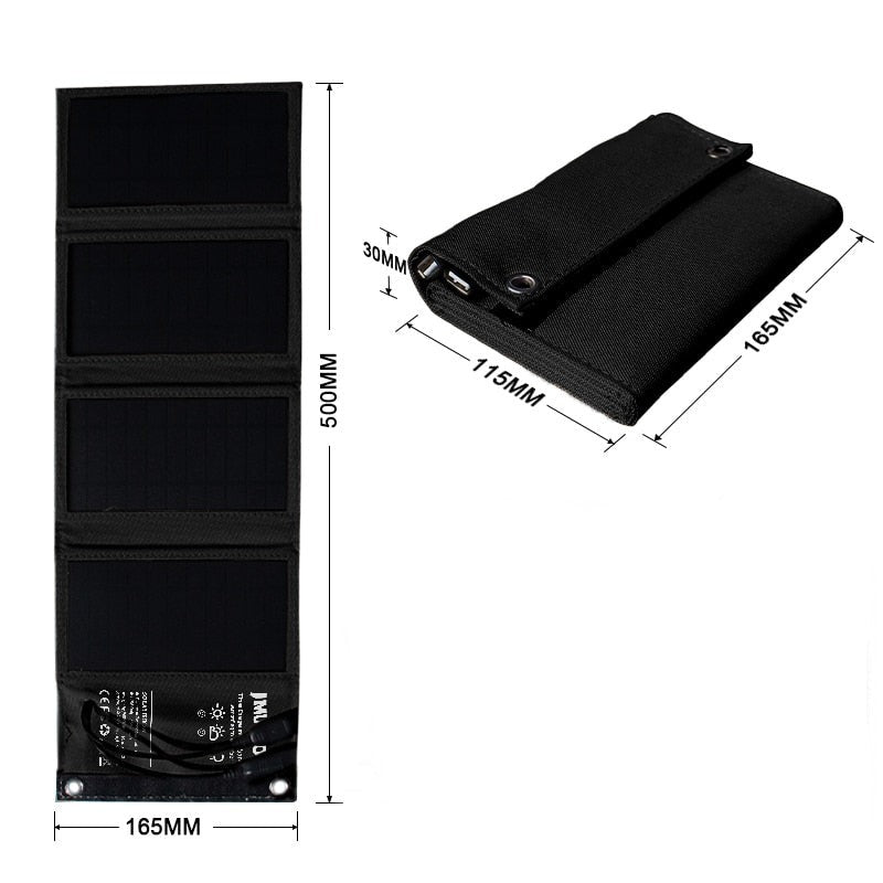 Solar panel 5V 2USB Portable Foldable Waterproof For cell phone power bank