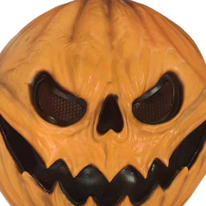 1 horror-style Halloween pumpkin-themed headgear mas latex realistic pumpkin