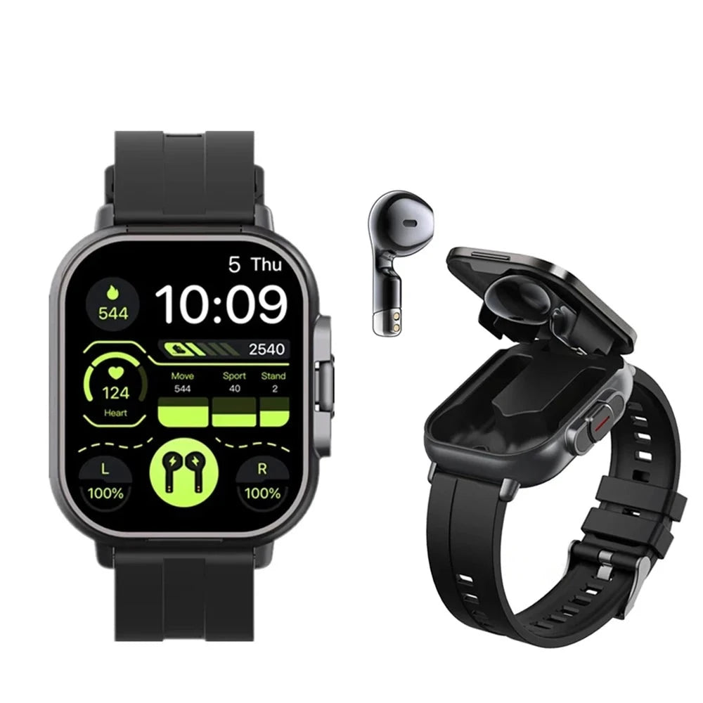 TWS Earphone Sports Bluetooth Headset Calling smart watch With Earbud