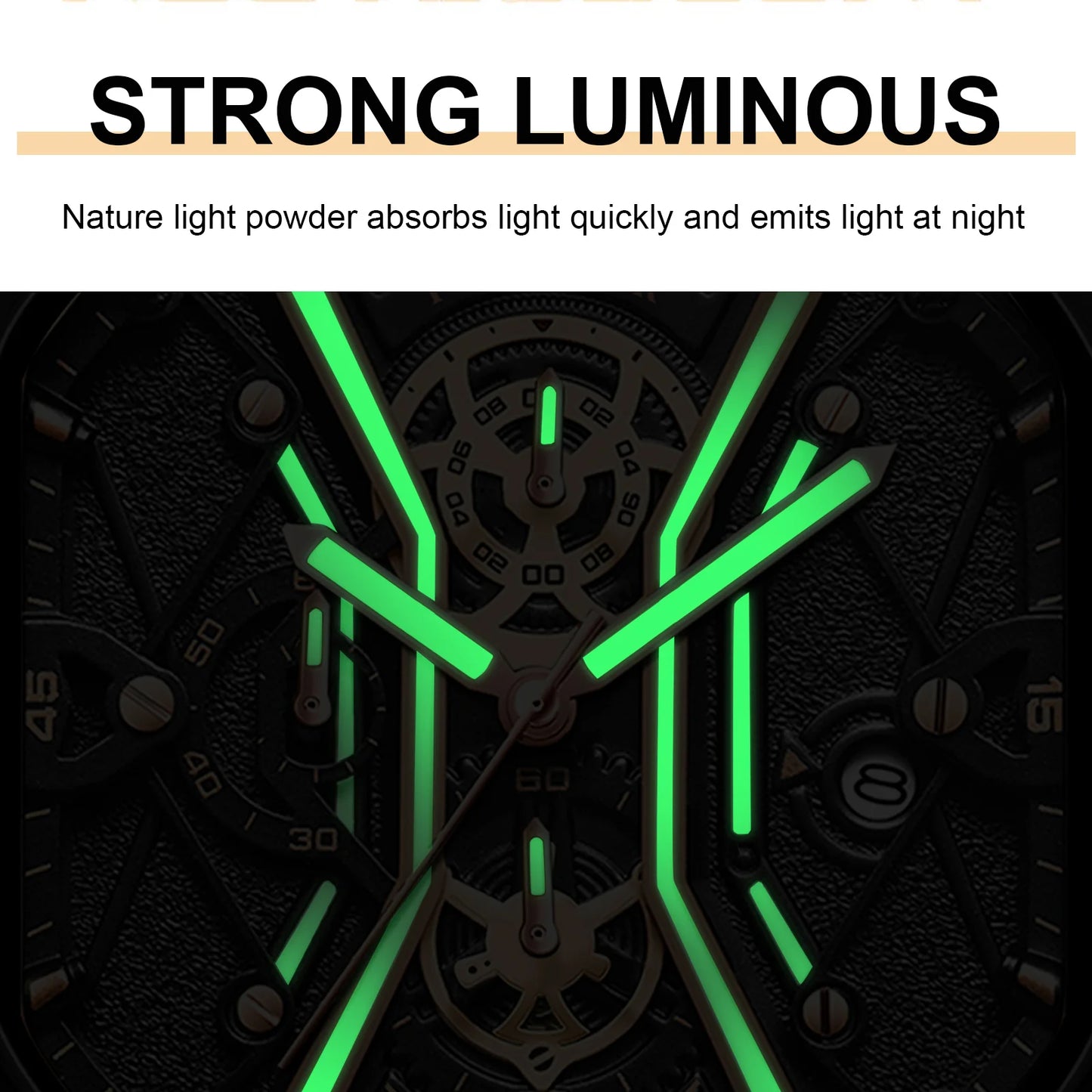 POEDAGAR Fashion Men Wristwatches Luxury Luminous Waterproof Man Watch