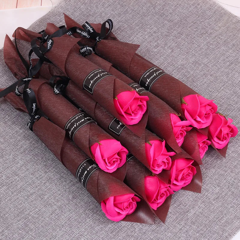10pcs Soap Rose Artificial Flower Girl Friend Valentines Day Gift