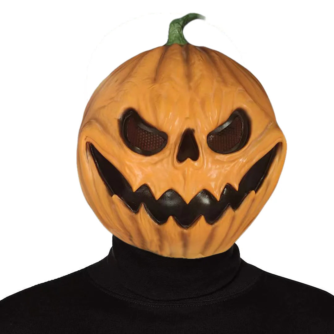 1 horror-style Halloween pumpkin-themed headgear mas latex realistic pumpkin