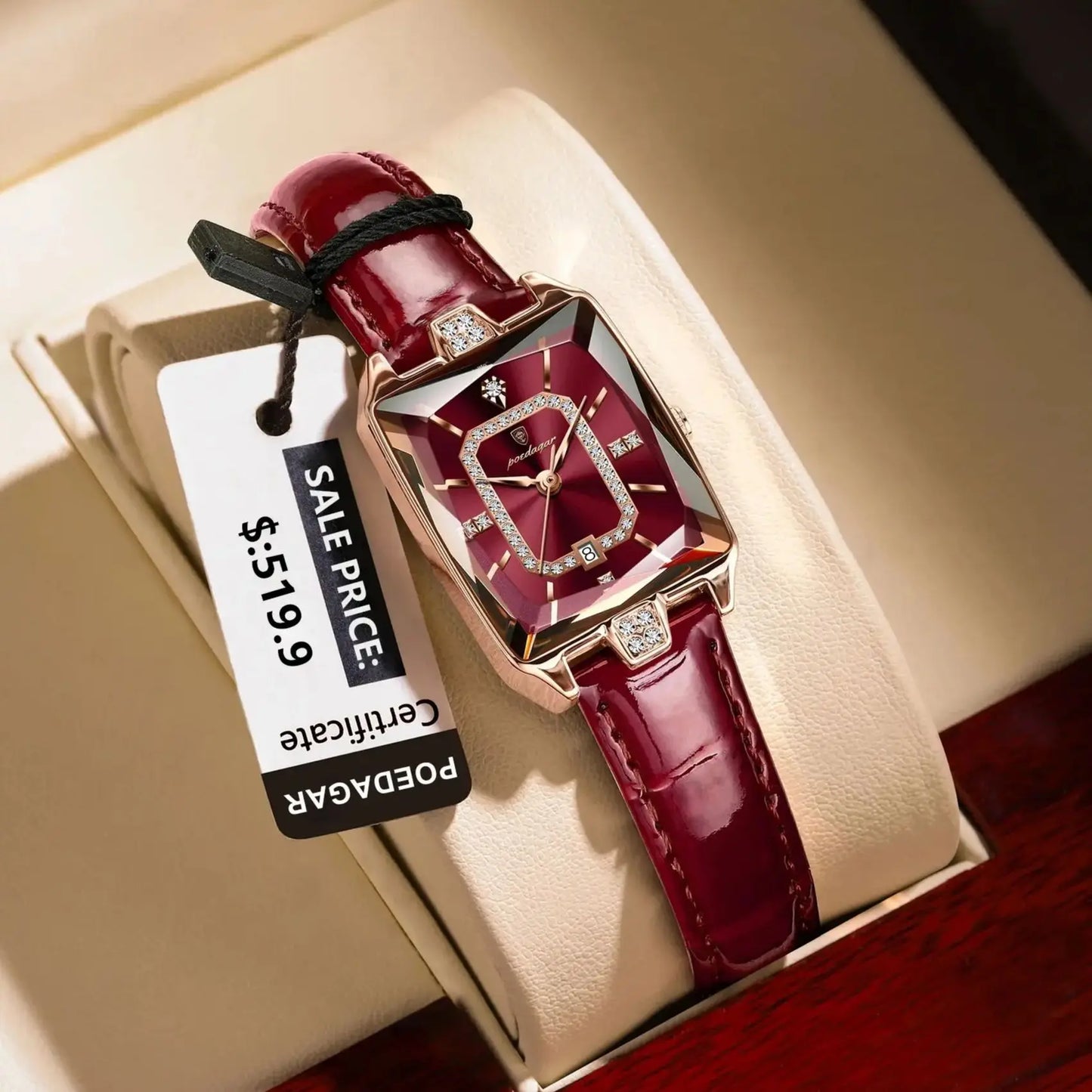 POEDAGAR Luxury High Quality Women Wristwatch Waterproof Date Rectangle Watch