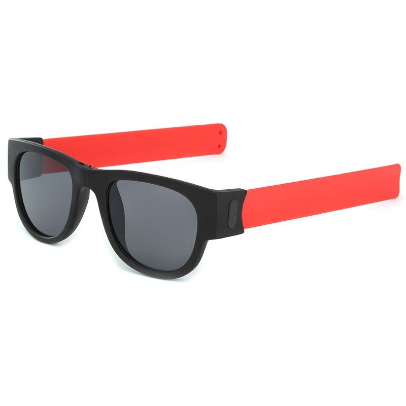Mirror Men Polarized Folding Sunglasses Slap Sport Foldable Wristband Shades