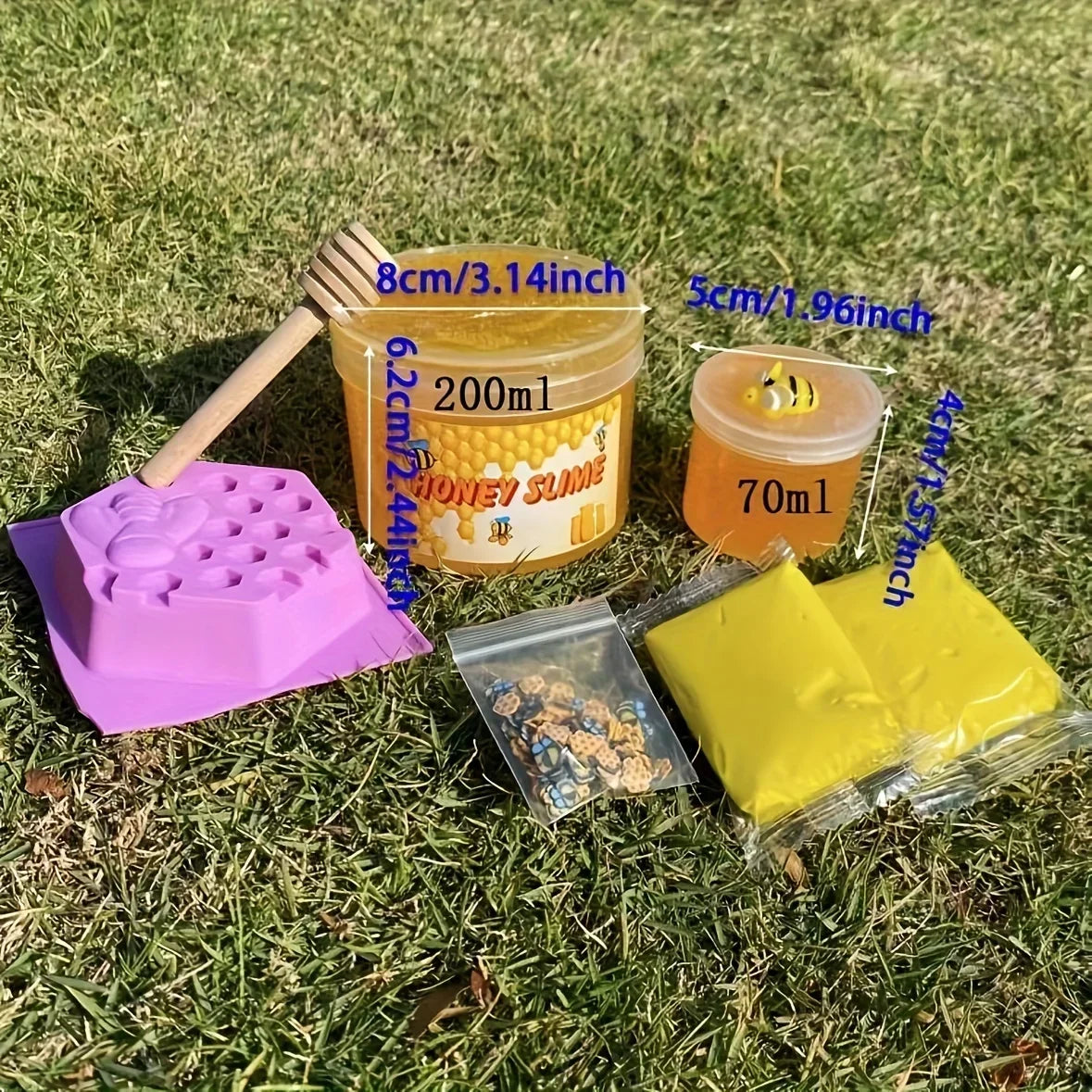Honey Slime Set Honeycomb DIY Slime Kit Premade Crystal Toy Set