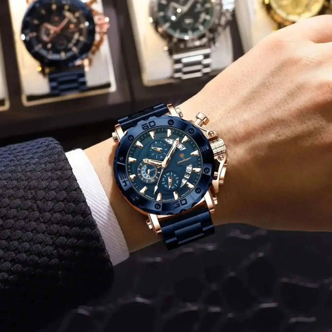 Watch For Men Calendar Luminous Waterproof Quartz Man Wristwatch