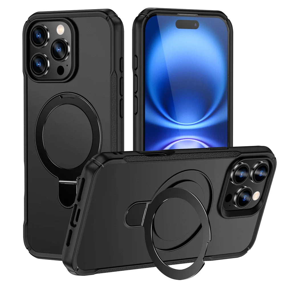 Fold Magnetic Stand Phone Case For iPhone 15 16 17 Pro Max 16E 14