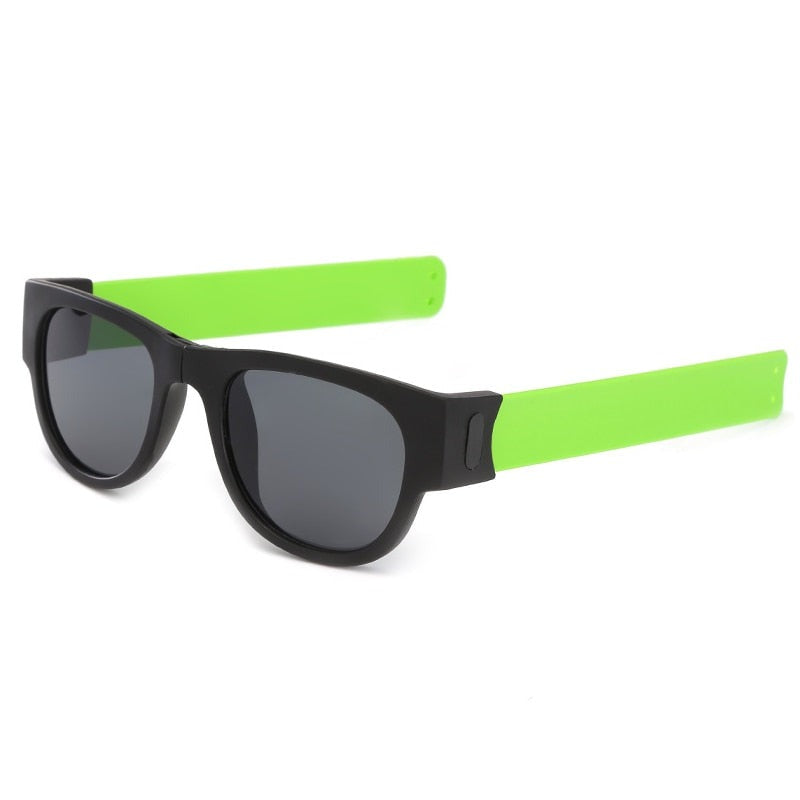 Mirror Men Polarized Folding Sunglasses Slap Sport Foldable Wristband Shades