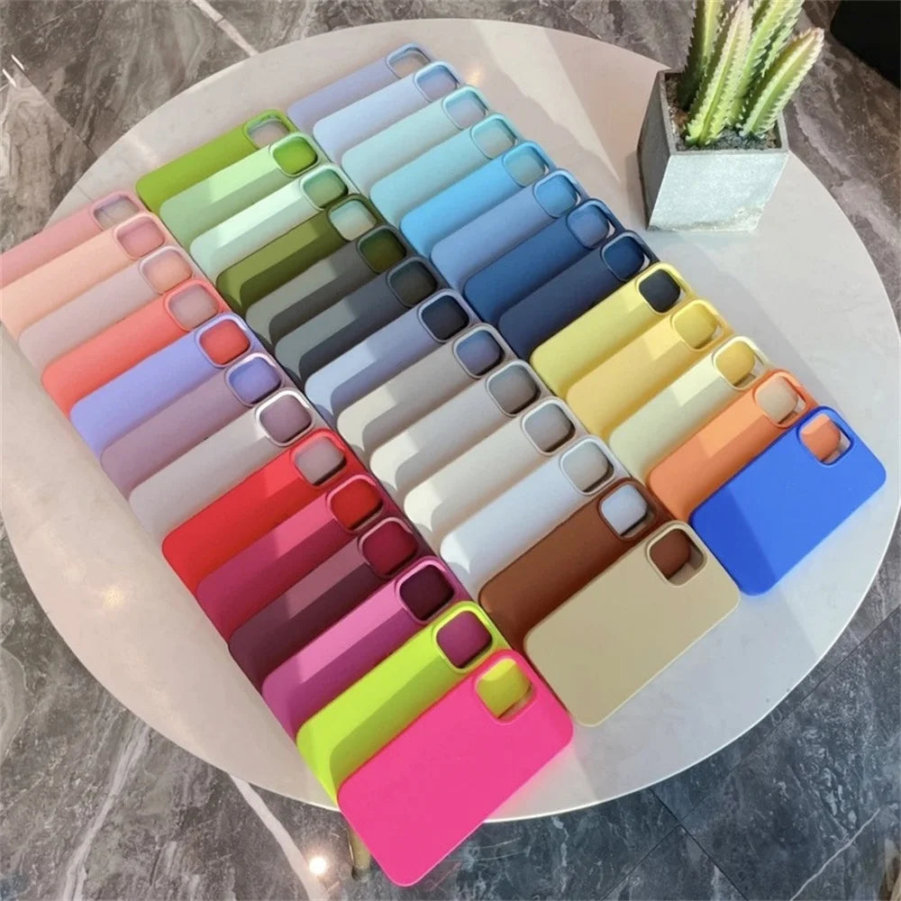 Luxury Original Silicone Case for Apple iPhone 16 15 14 Plus Official Cases