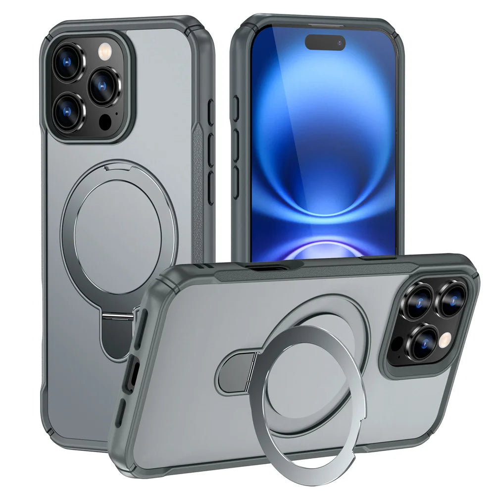 Fold Magnetic Stand Phone Case For iPhone 15 16 17 Pro Max 16E 14