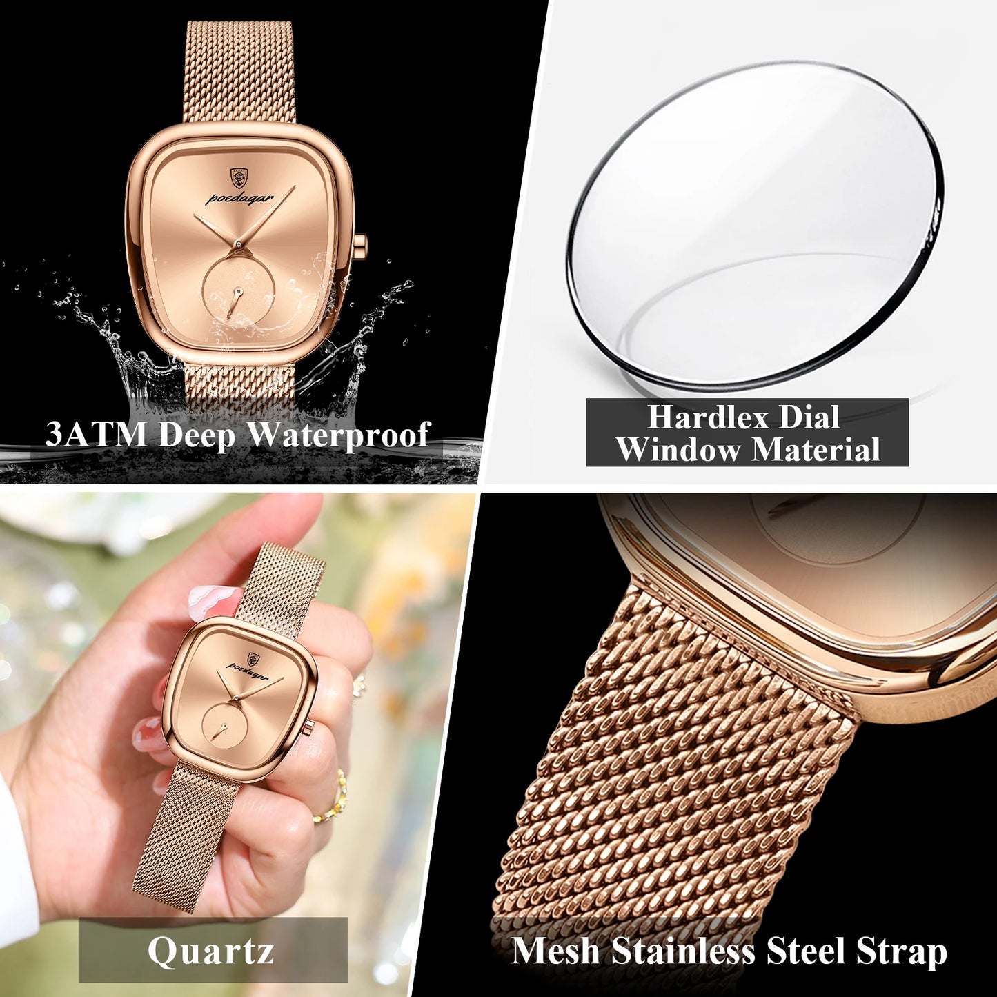POEDAGAR Luxury Fashion Elegant Ladies Watch Waterproof Watch for Woman