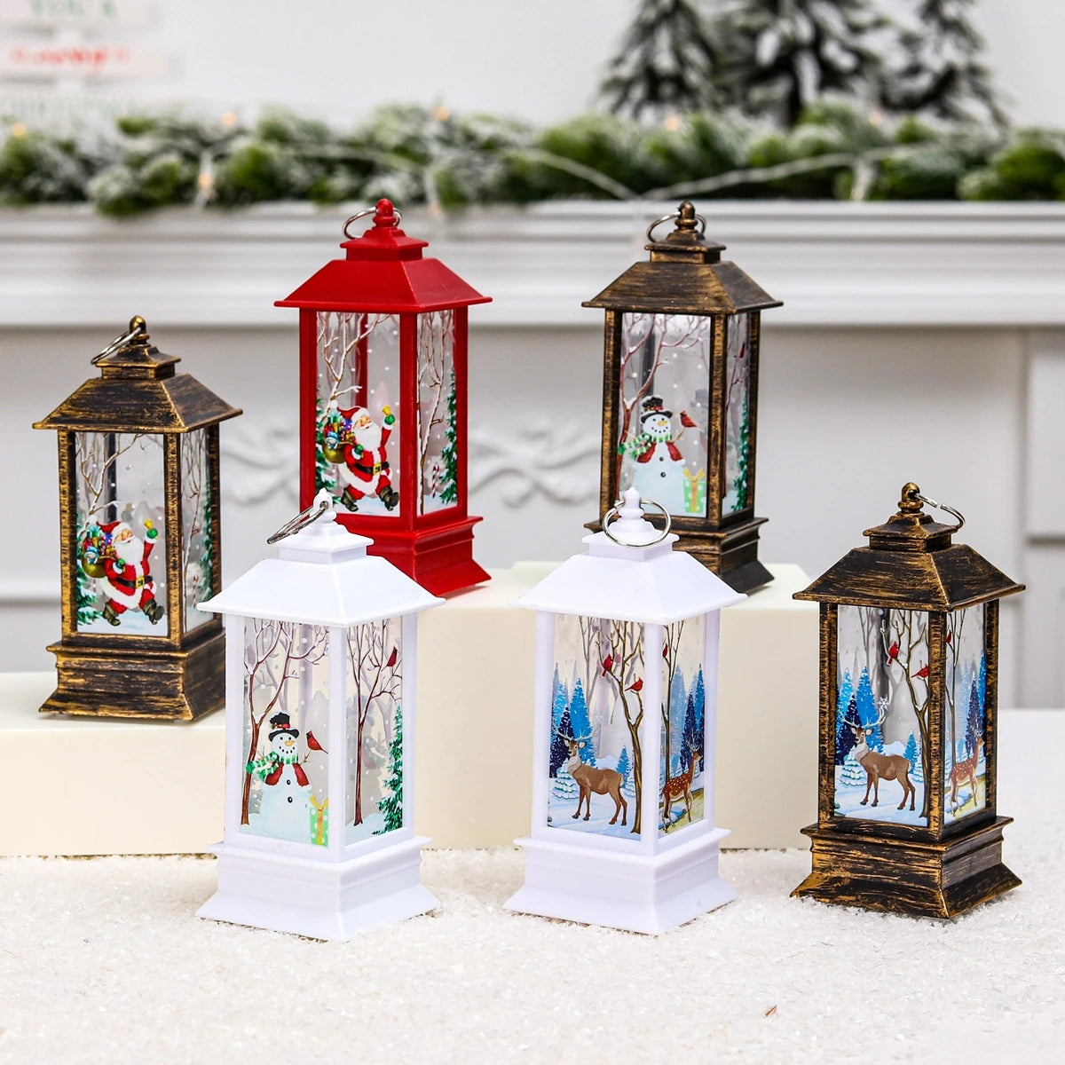 Christmas Lantern Light Decorations for Home Christmas Tree Ornaments