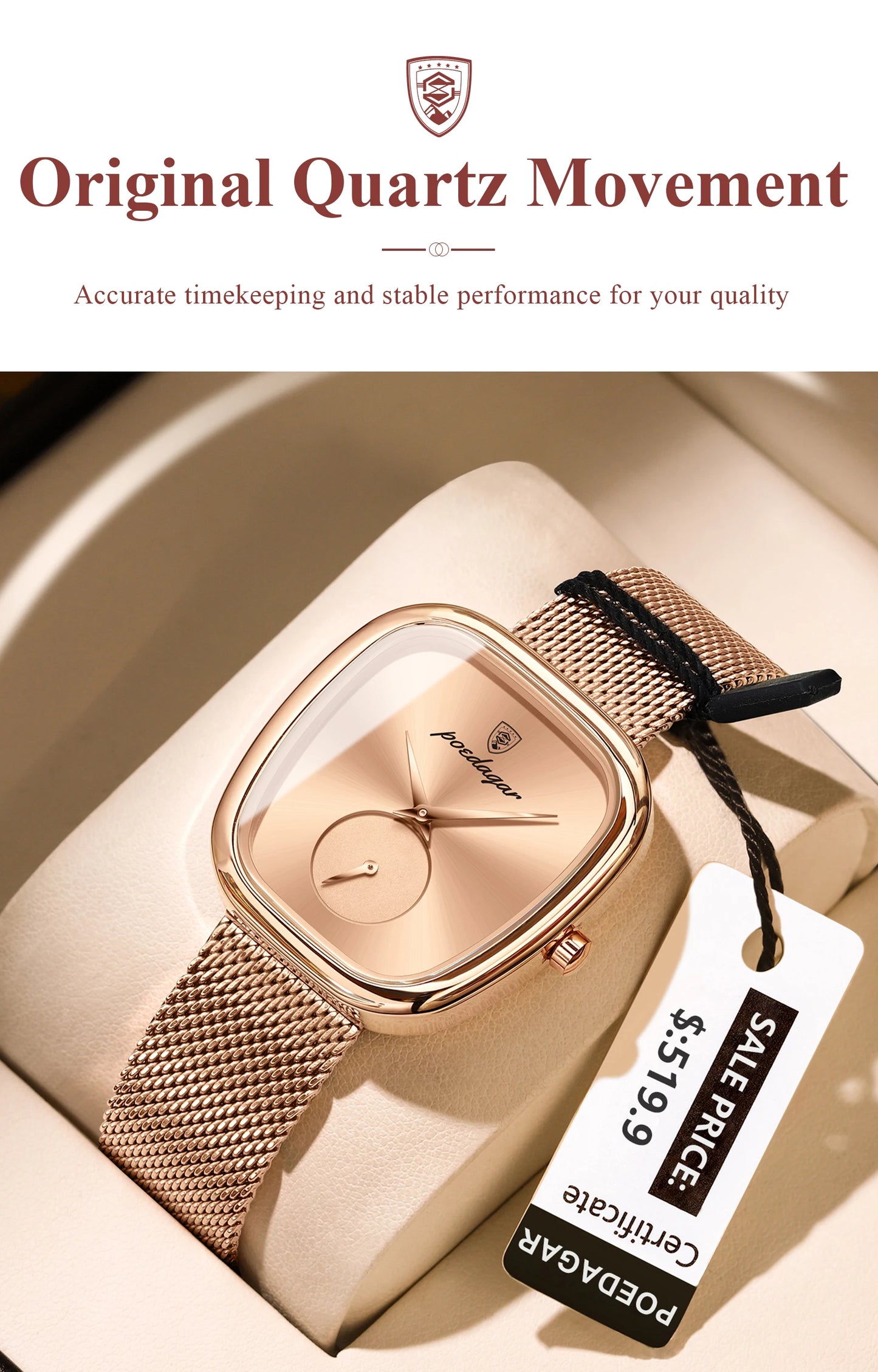 POEDAGAR Luxury Fashion Elegant Ladies Watch Waterproof Watch for Woman
