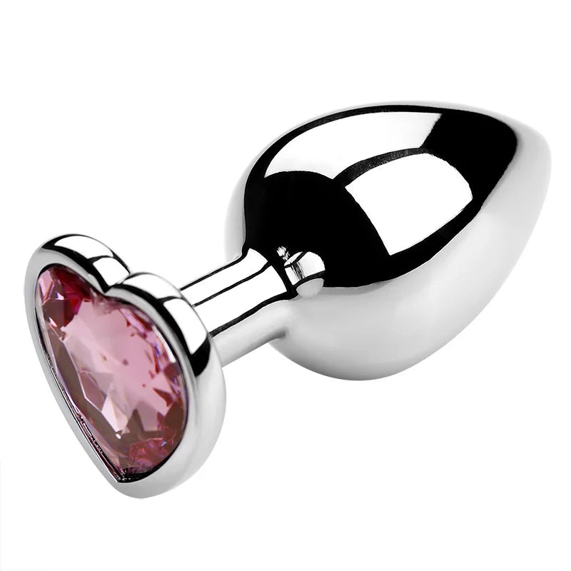 Three sizes Heart-shaped anal plug Stainless steel crystal anal plug Anal sex toy