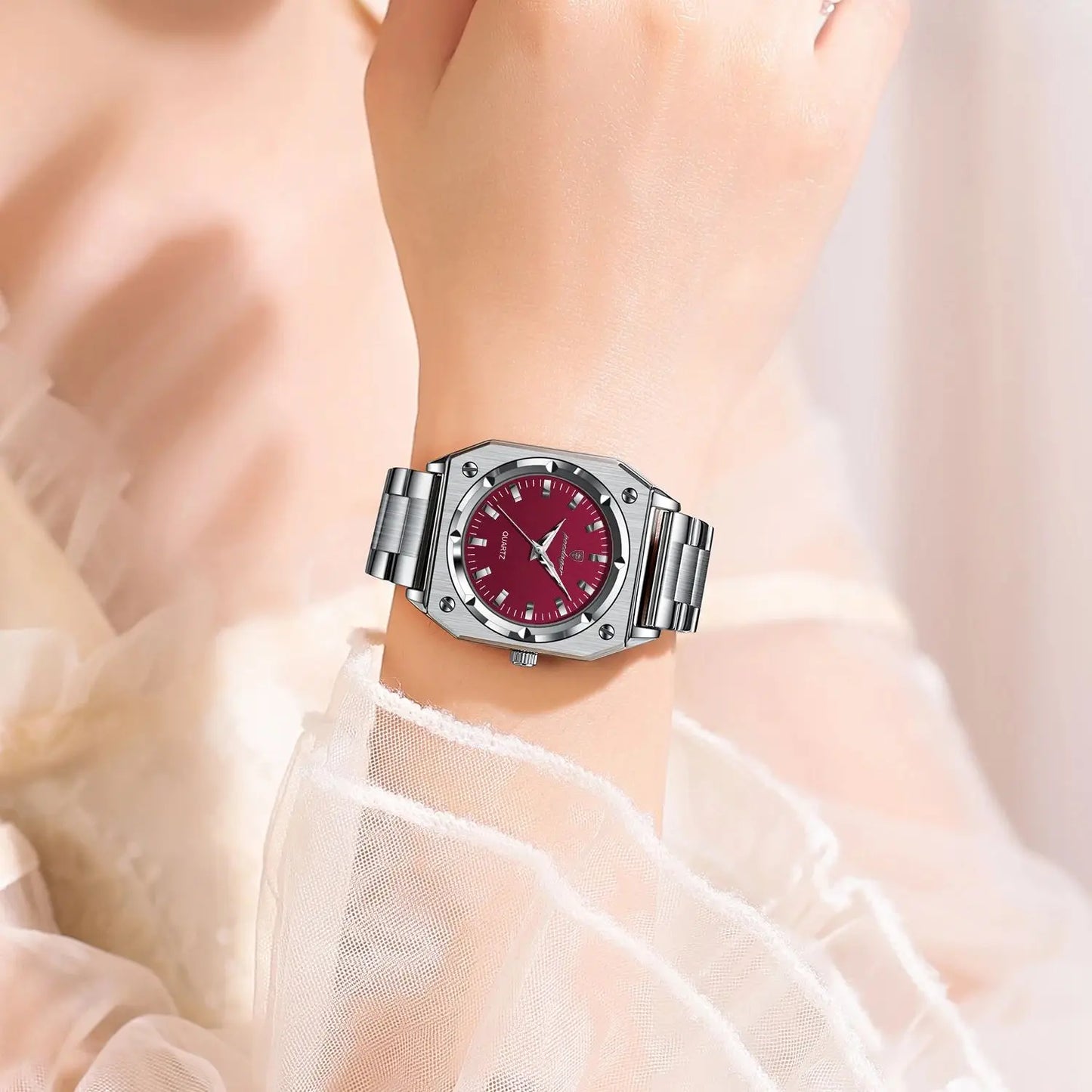Luxury Casual Ladies Wristwatch Waterproof Stainless Steel Luminous Woman Watch