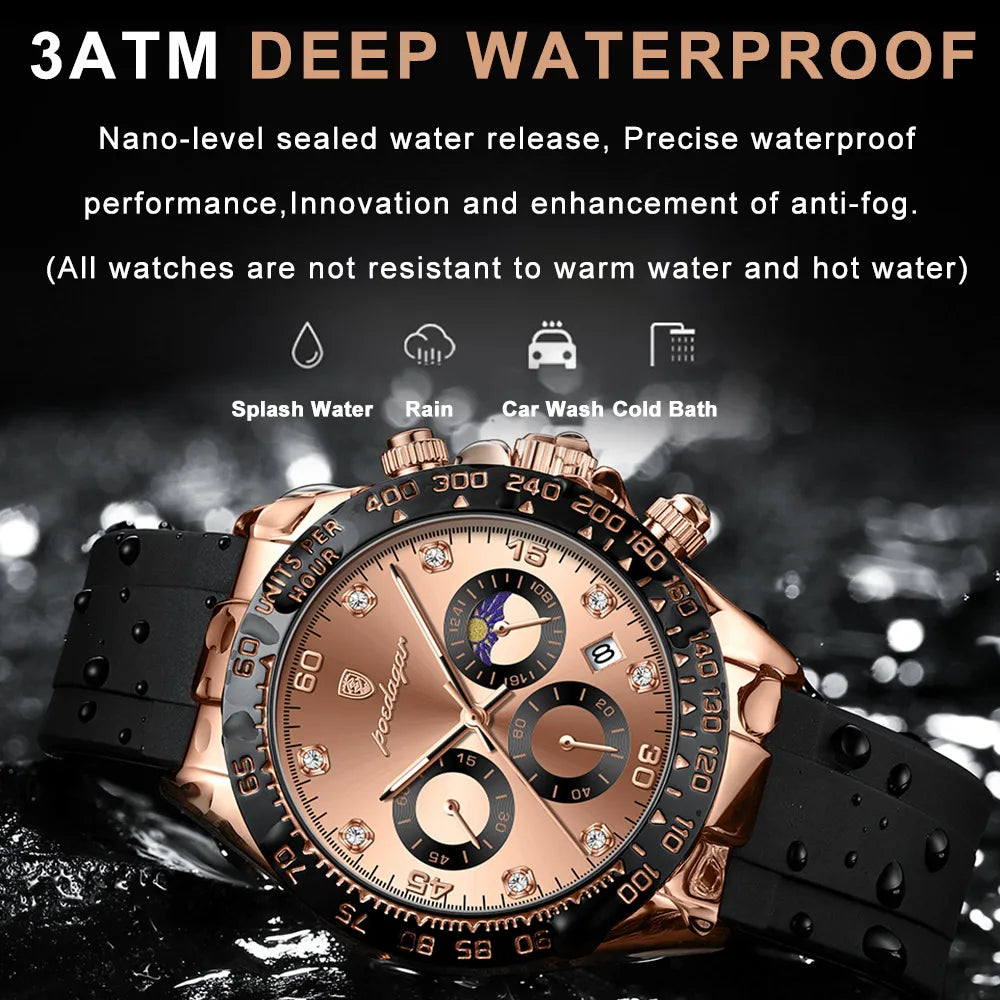 POEDAGAR Luxury Men Wristwatch Waterproof Luminous Date Men's Watch