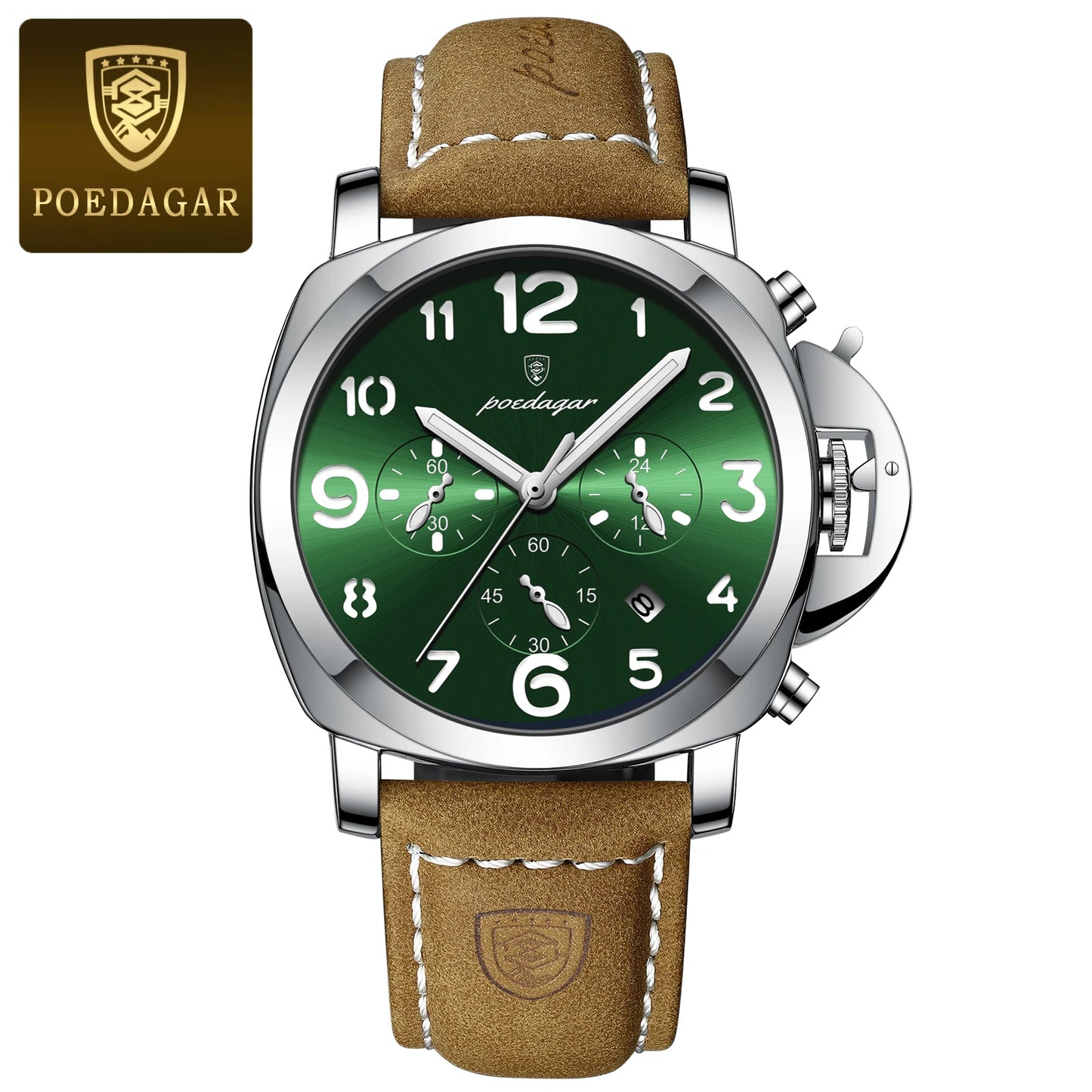 POEDAGAR Luxury Man Watch Chronograph Waterproof Luminous Date Watch for Men