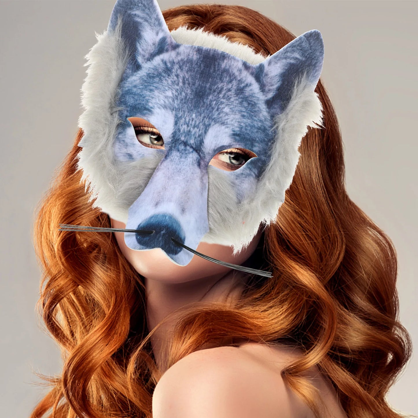 Halloween Party Mask Scary Wolf Mask PVC Animal Face Mask Cosplay Prop