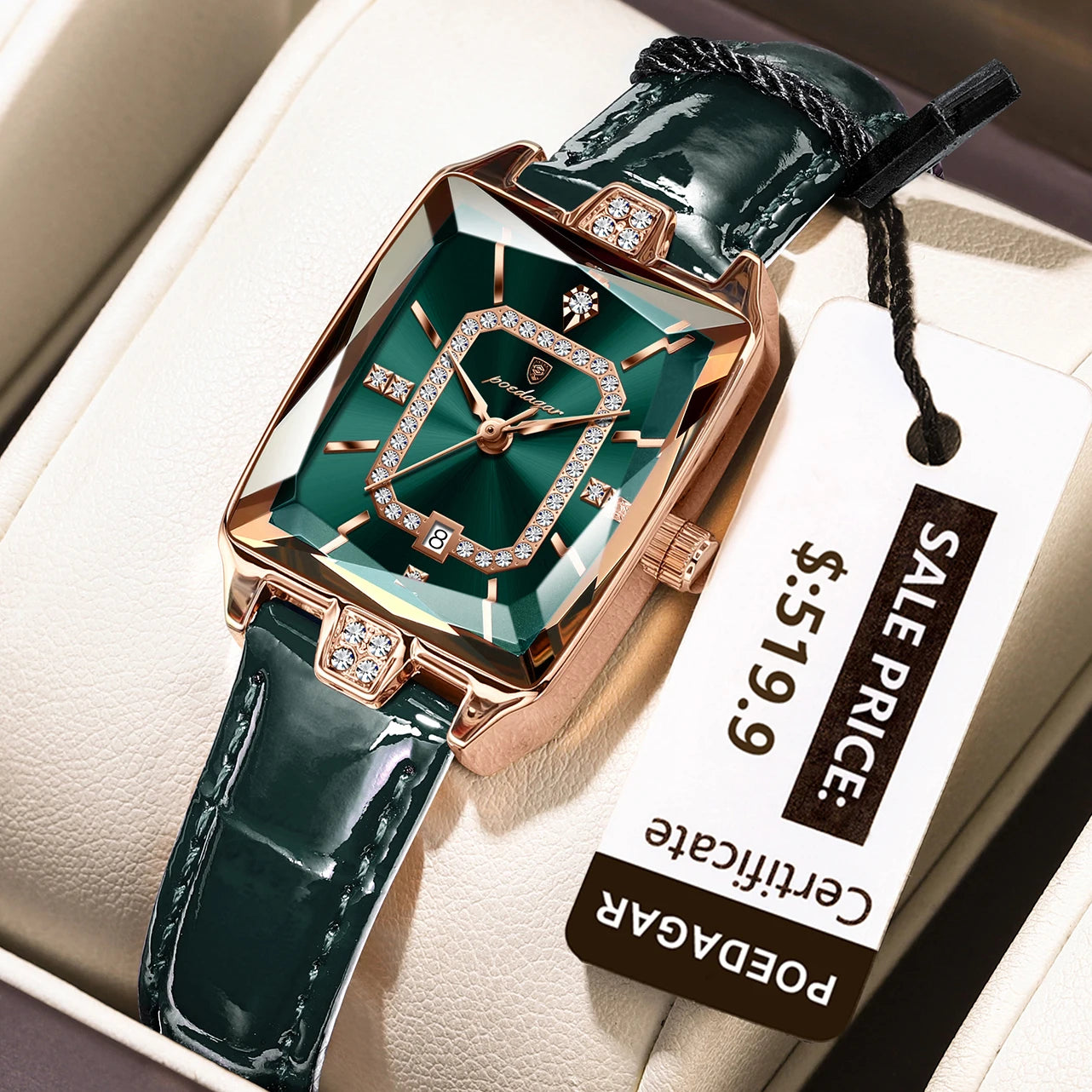 POEDAGAR Luxury High Quality Women Wristwatch Waterproof Date Rectangle Watch