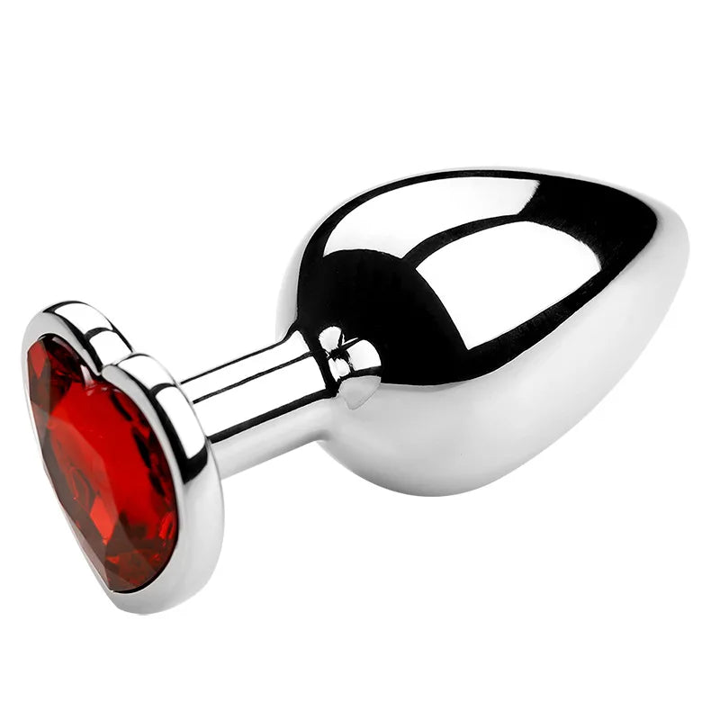 Three sizes Heart-shaped anal plug Stainless steel crystal anal plug Anal sex toy