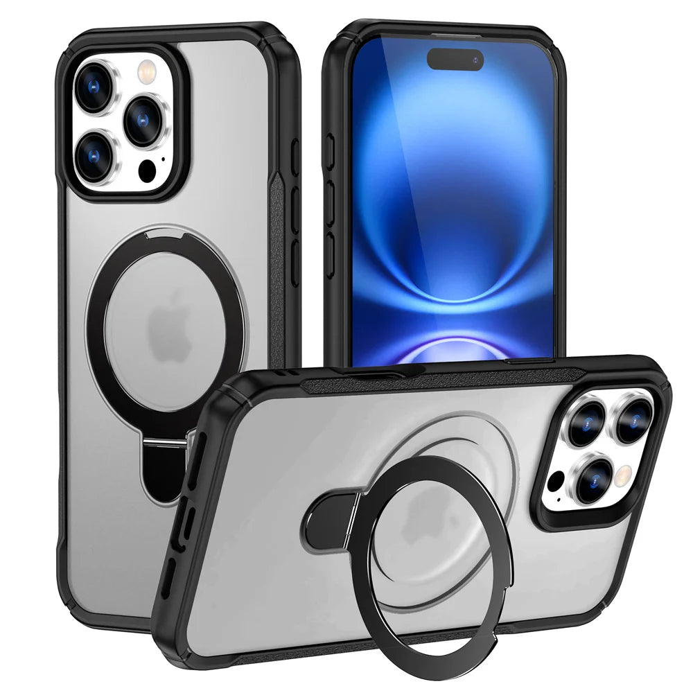 Fold Magnetic Stand Phone Case For iPhone 15 16 17 Pro Max 16E 14