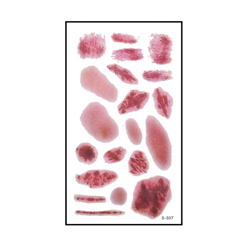 6pcs Halloween Bloody Wound Tattoo Stickers Trick Scary Waterproof Temporary Tattoo