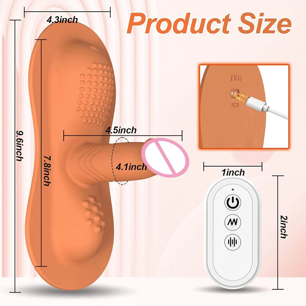 Big Sit and Ride Vibrators Dildo Remote Control Clit Anal G Spot Stimulator
