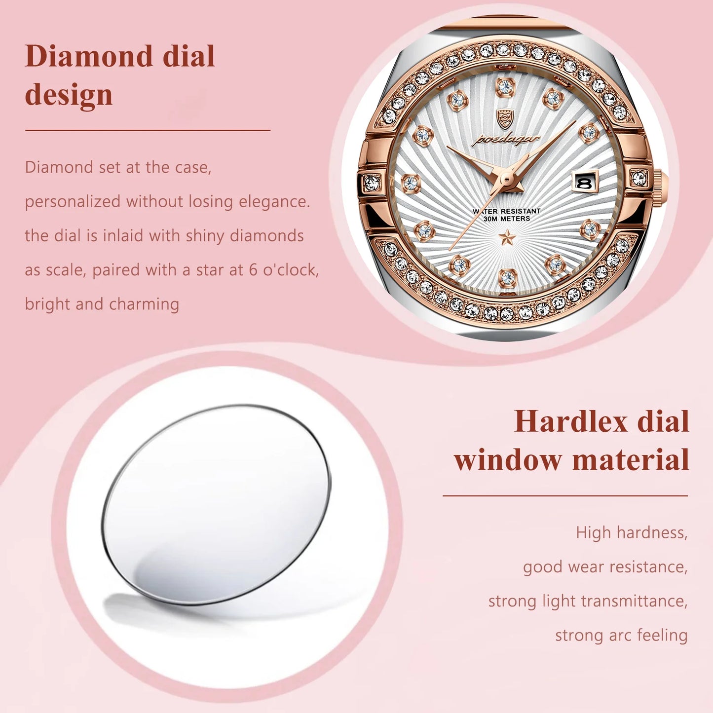 POEDAGAR Luxury Woman Wristwatch Waterproof Watch For Ladies