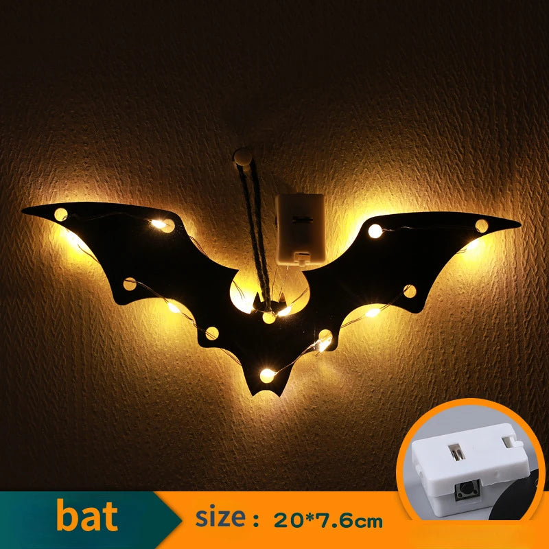 Halloween Hanging Castle Witch Ghost Spider Web Luminous Charm