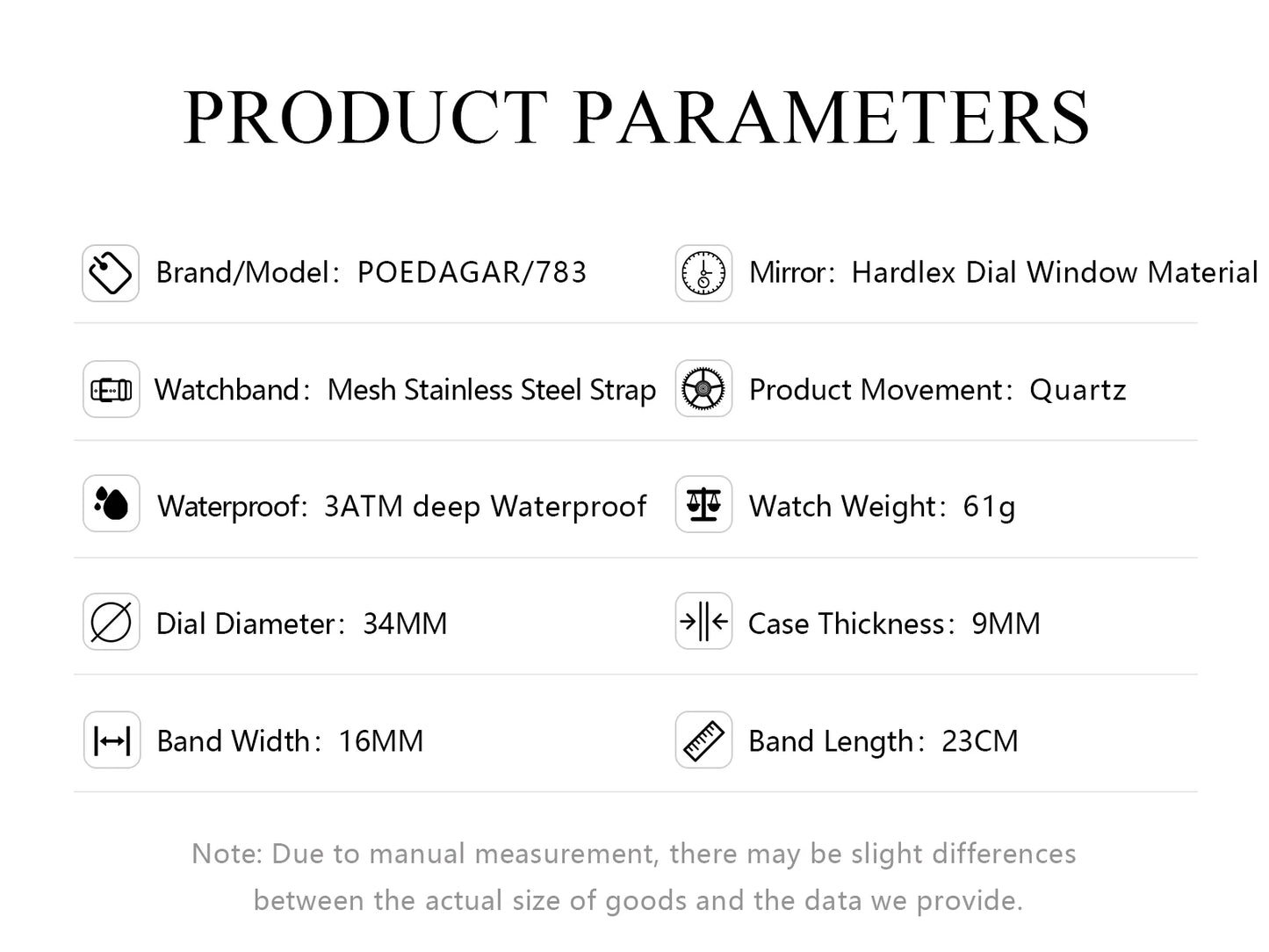 POEDAGAR Luxury Fashion Elegant Ladies Watch Waterproof Watch for Woman