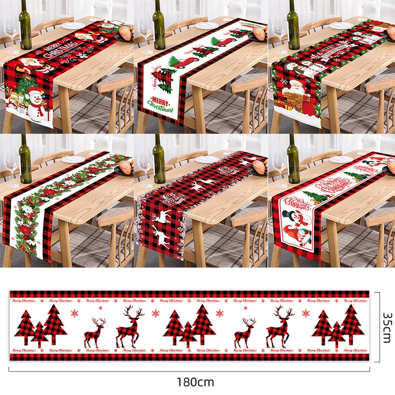 Christmas Table Runner Merry Christmas Decoration for Home Tablecloth Cover