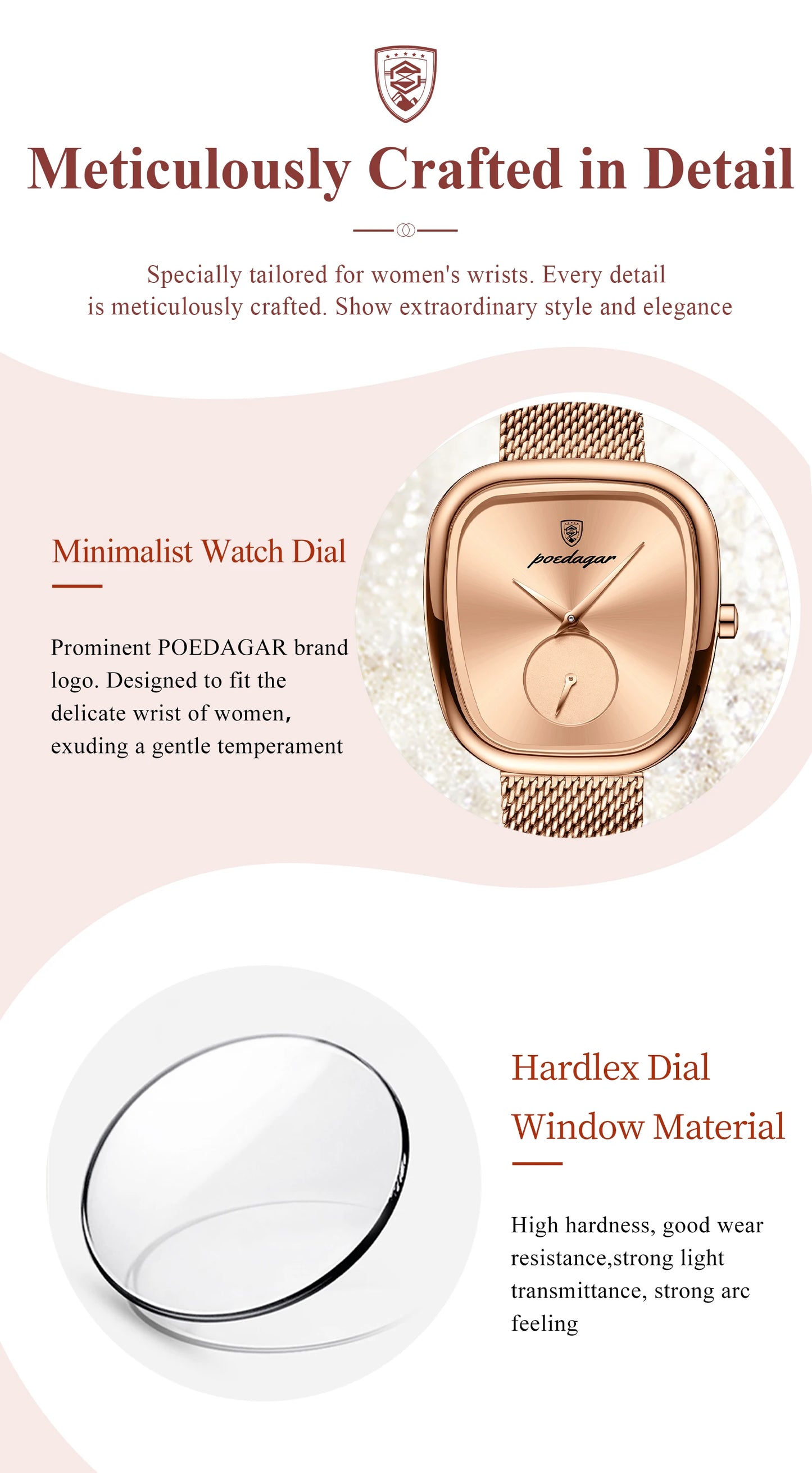 POEDAGAR Luxury Fashion Elegant Ladies Watch Waterproof Watch for Woman