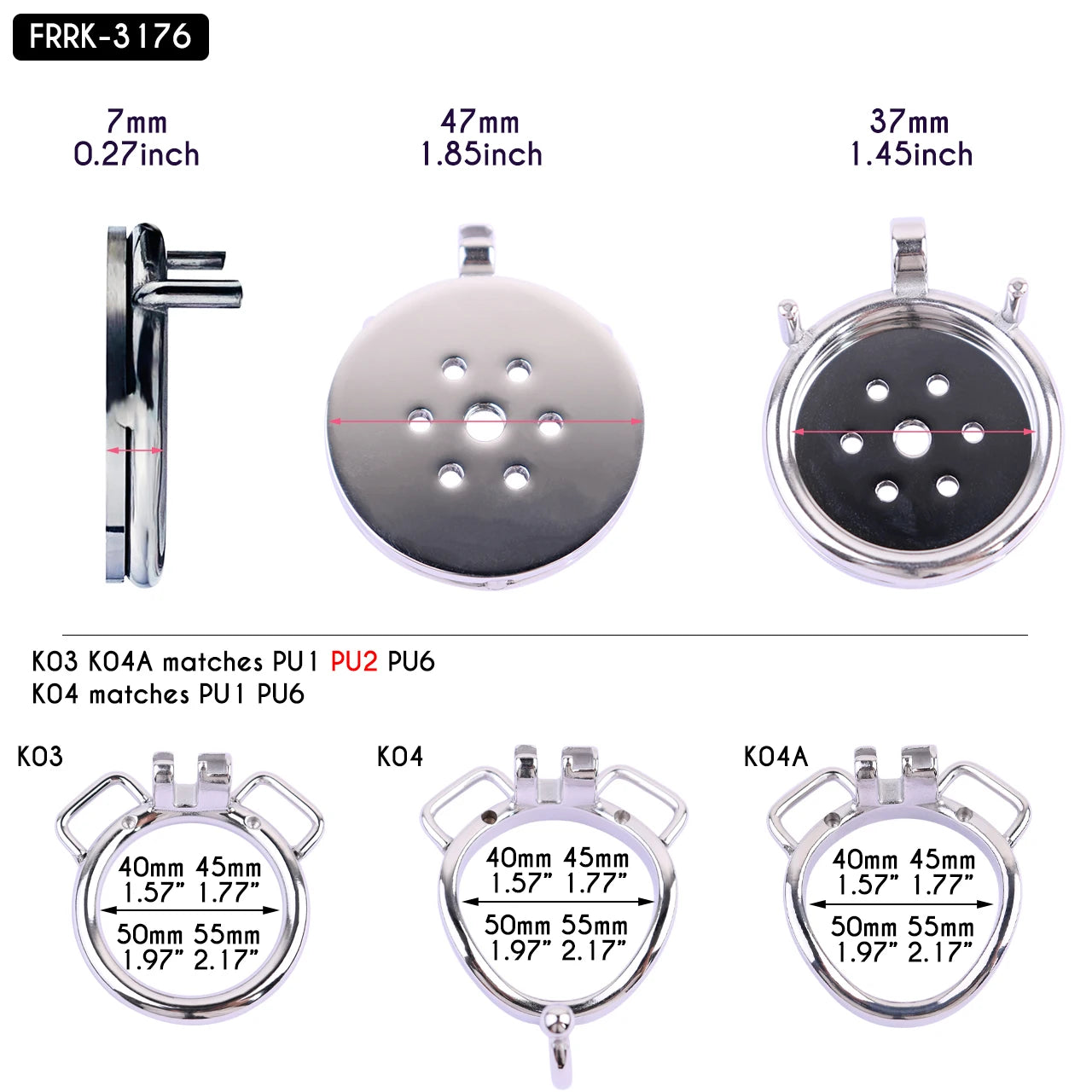 Flathead Flat Chastity Cage with 7.8 Inch Big Dildo Attachment for Men Adult