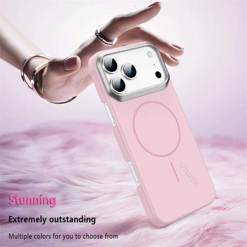 New Fashion Simple Frosted Case for iPhone 17 16 15 14 13 12 11 Pro Max Plus Ultra-thin Anti-fall Damping Magsafe Magnetic Cover