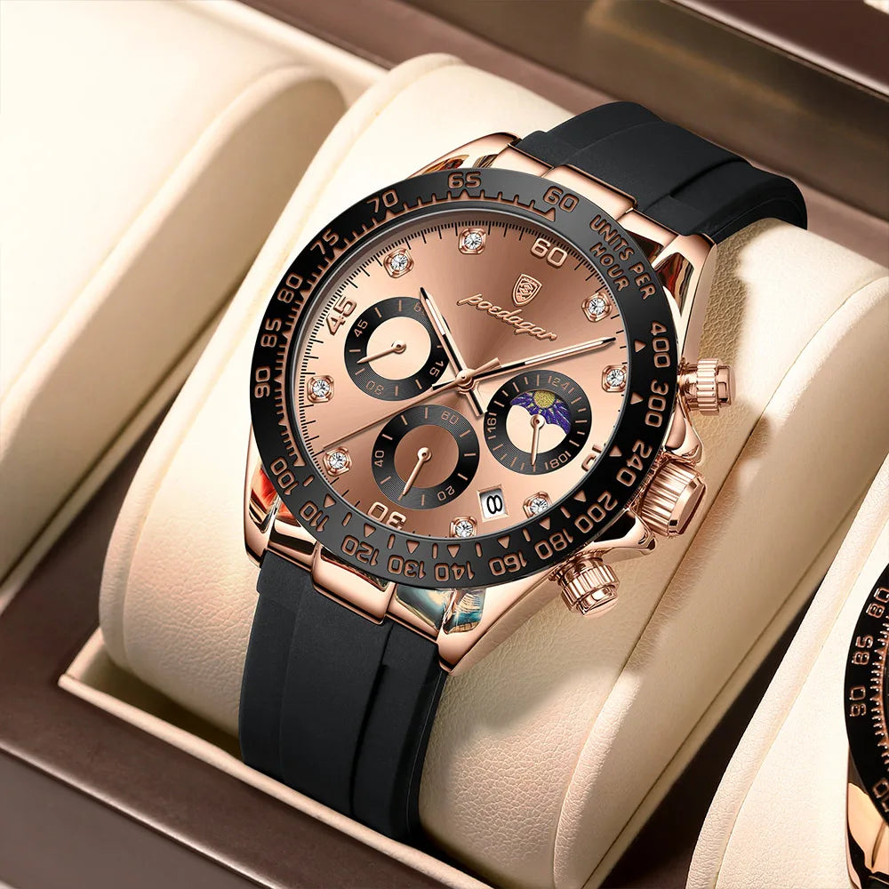 POEDAGAR Luxury Men Wristwatch Waterproof Luminous Date Men's Watch