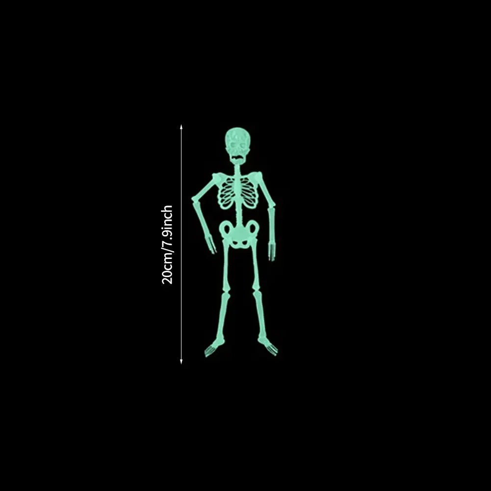 Scary Halloween Props Luminous Hanging Skeleton Halloween Party Glow Fake Skull