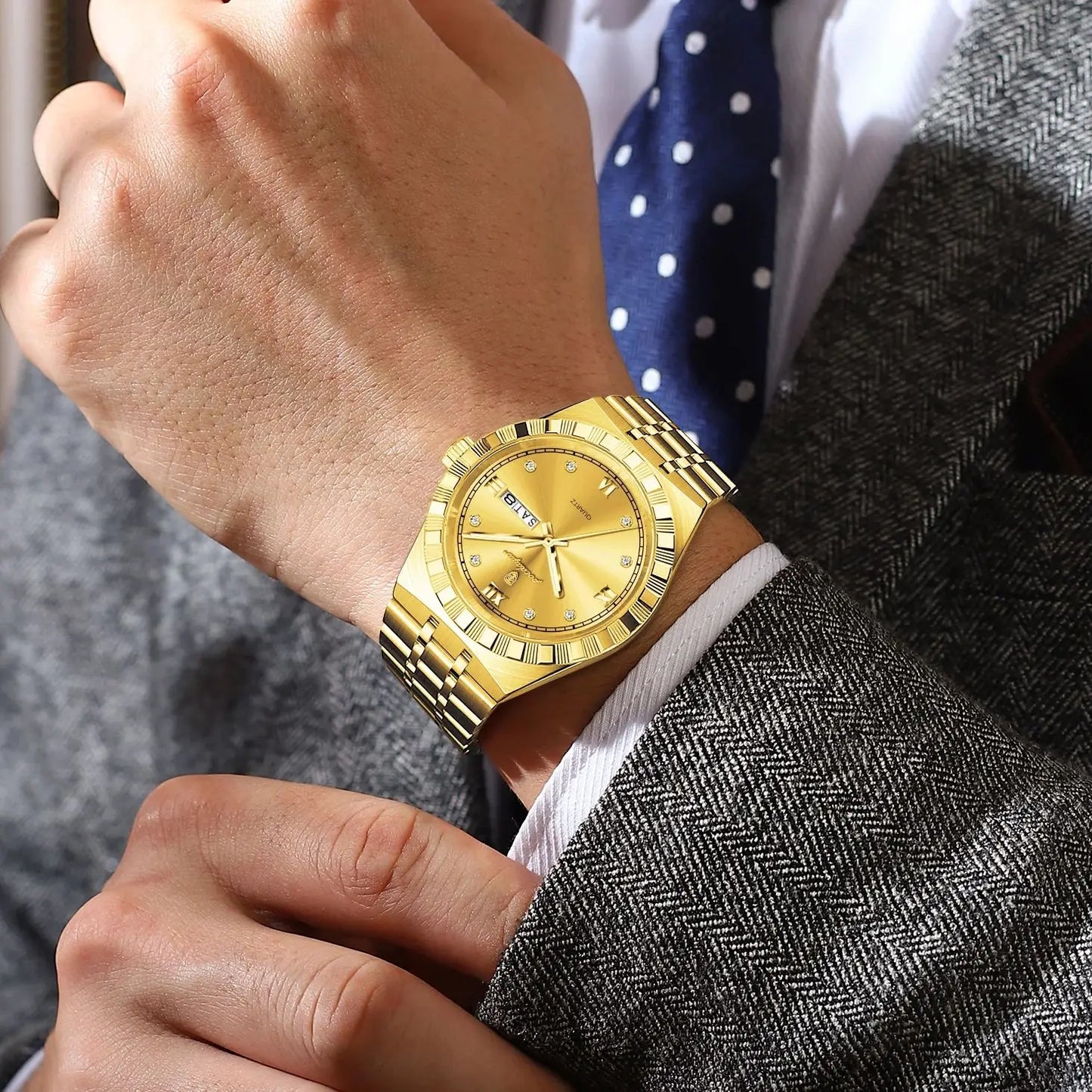 Original Luxury Man Wristwatch Waterproof Luminous Week Date Men's Watch