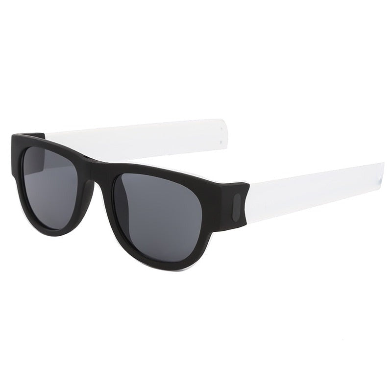 Mirror Men Polarized Folding Sunglasses Slap Sport Foldable Wristband Shades