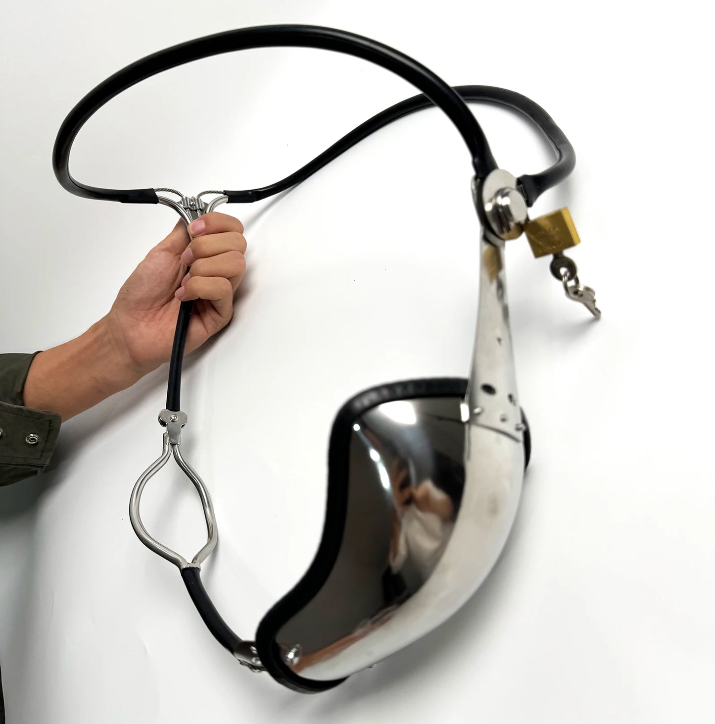 Stainless Steel Male Chastity Belt Device With Butt Open Invisible Cage BDSM