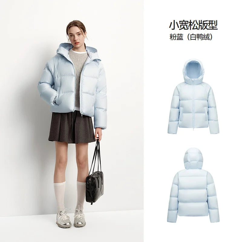 Semir Down Jacket Women Solid Color Loose Winter New Waterproof Down Jacket