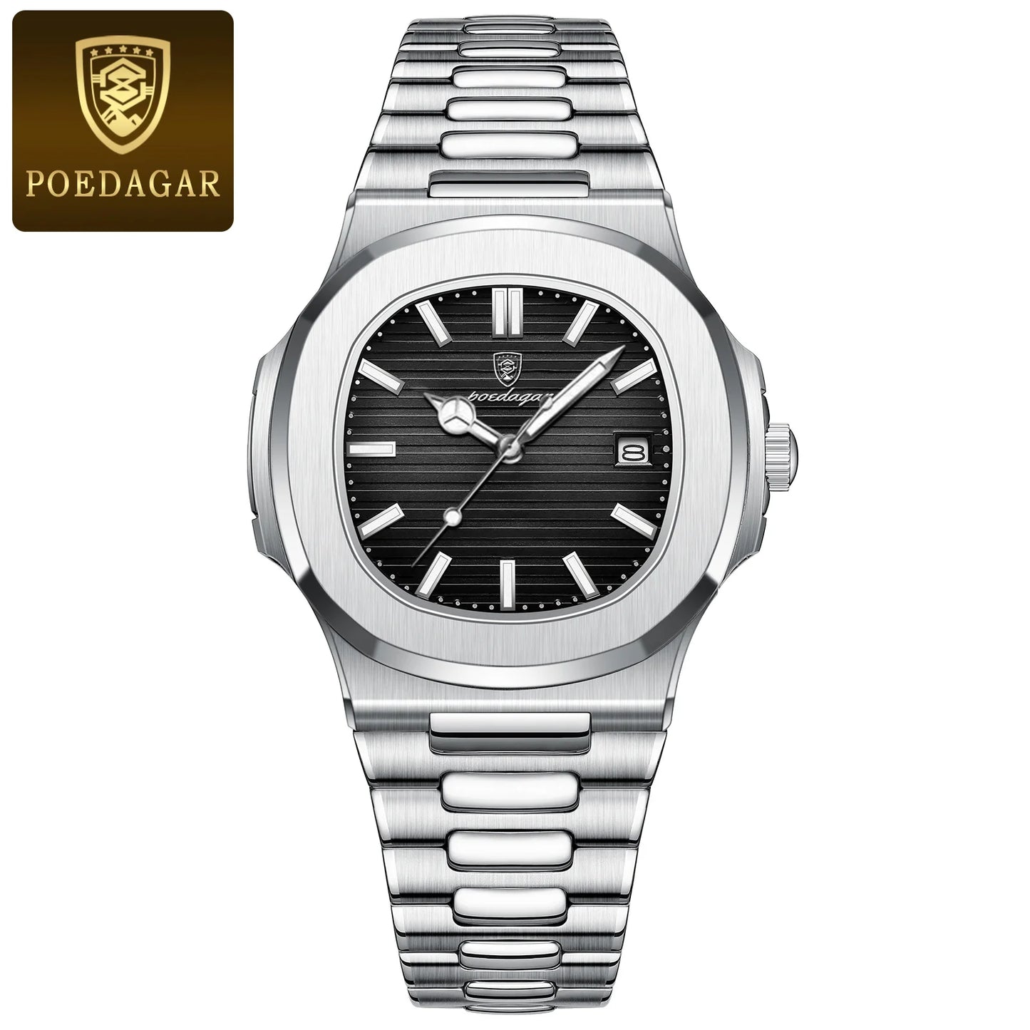 POEDAGAR Man Wristwatch Business Luxury Square Men Quartz Watch