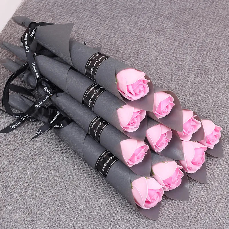 10pcs Soap Rose Artificial Flower Girl Friend Valentines Day Gift