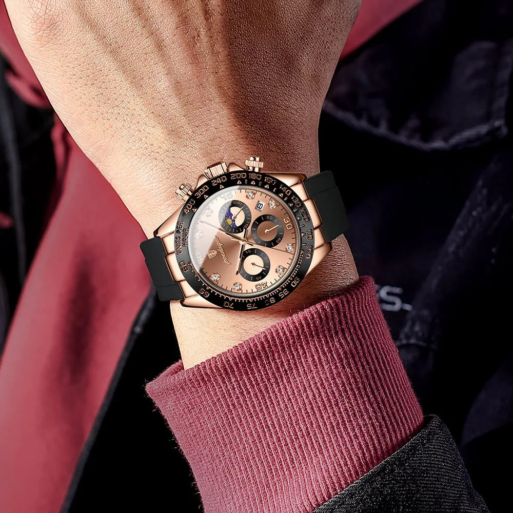 POEDAGAR Luxury Men Wristwatch Waterproof Luminous Date Men's Watch