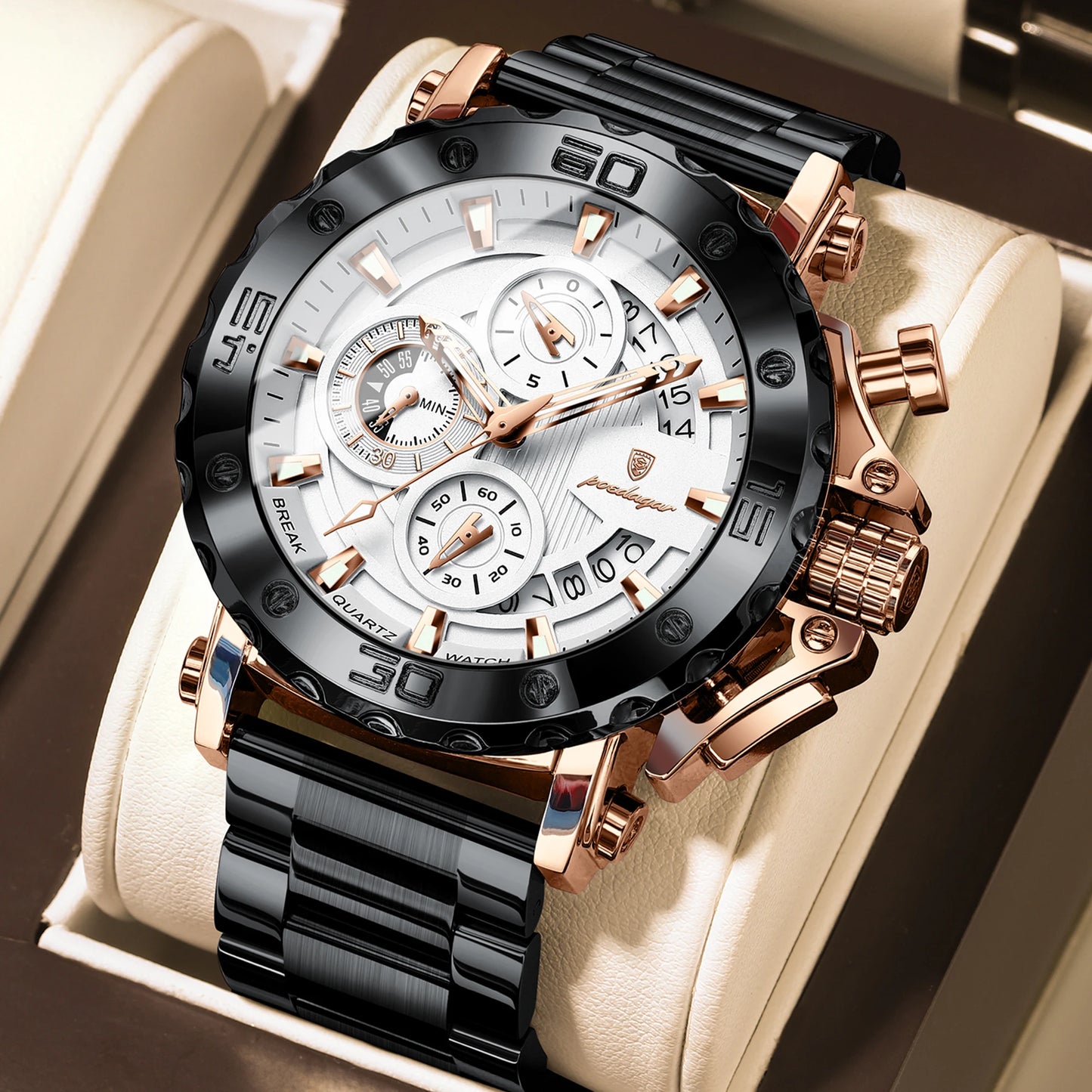 Watch For Men Calendar Luminous Waterproof Quartz Man Wristwatch