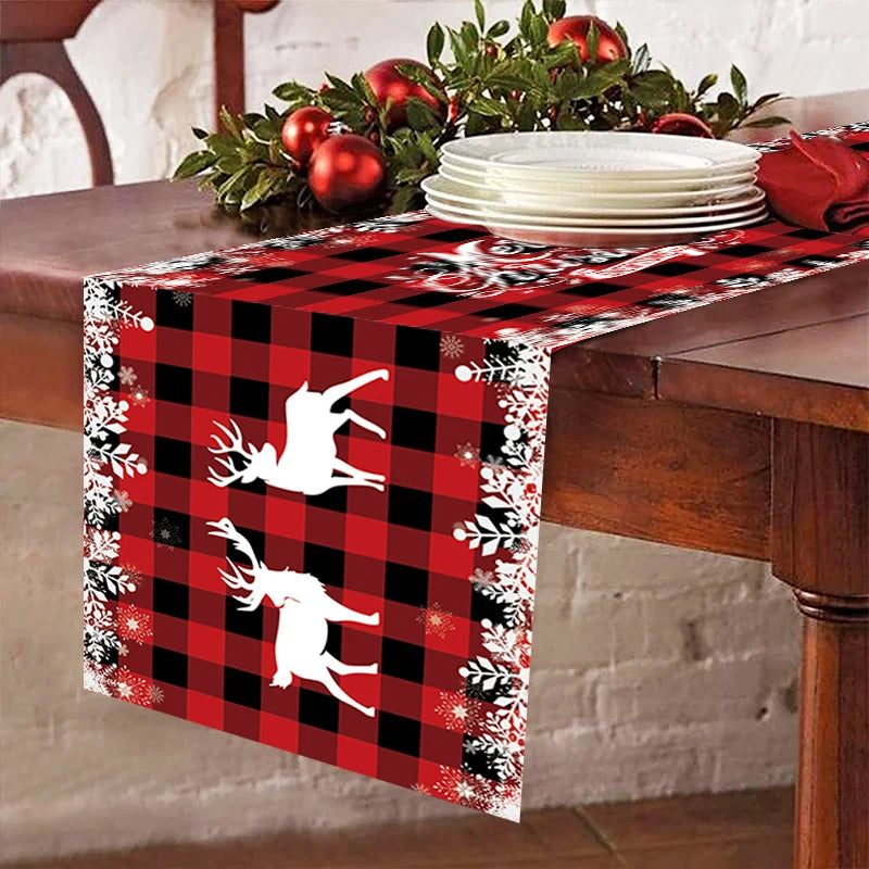 Christmas Table Runner Merry Christmas Decoration for Home Tablecloth Cover