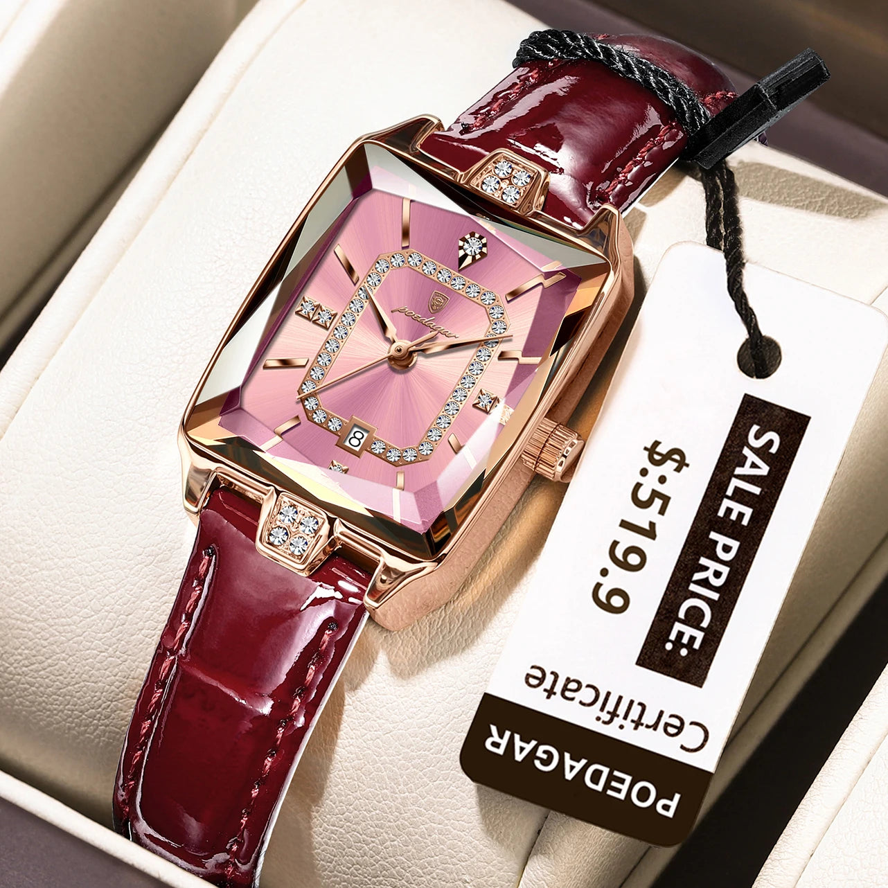 POEDAGAR Luxury High Quality Women Wristwatch Waterproof Date Rectangle Watch